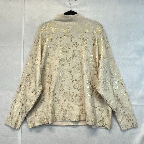 NWT LIZ CLAIBORNE Women’s Plus Sweater 3X Mock Neck Gold Scroll Pullover LS NEW - Picture 12 of 16